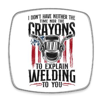 Welder Welding Vintage I Don't - Viereckiger Kühlschrankmagnet - Weiß - Vorne