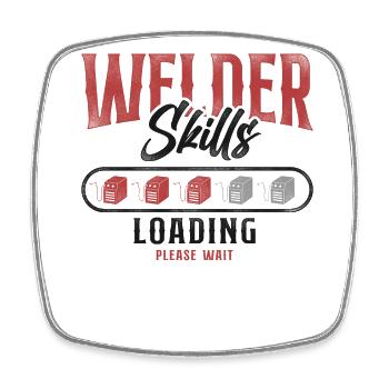Welder Welding Apprentice Vintage - Square fridge magnet - white - Front