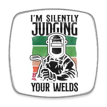 Welder Welding Vintage Retro I'm - Viereckiger Kühlschrankmagnet - Weiß - Vorne