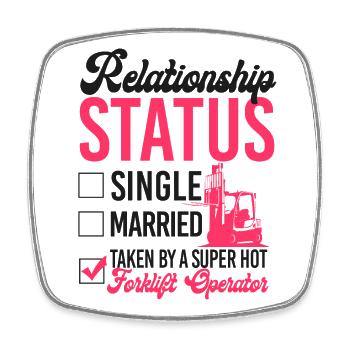 Certified Forklift Truck Operator - Square fridge magnet - white - Front