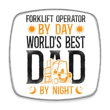 Certified Forklift Truck Operator - Square fridge magnet - white - Front