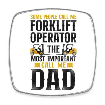 Certified Forklift Truck Operator - Viereckiger Kühlschrankmagnet - Weiß - Vorne