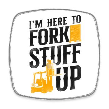 Certified Forklift Truck Operator - Viereckiger Kühlschrankmagnet - Weiß - Vorne
