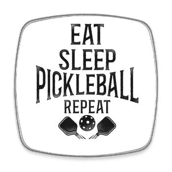 Pickleball Manger Sommeil Pickleball - Magnet carré - blanc - Devant
