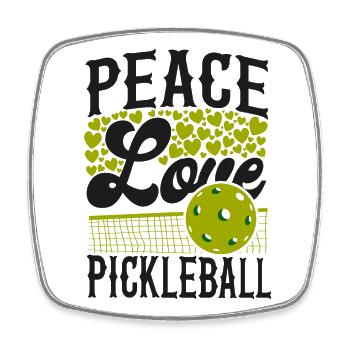 Pickleball Girl Ladies Cute Peace - Viereckiger Kühlschrankmagnet - Weiß - Vorne