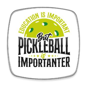 Pickleball Education Is Important - Viereckiger Kühlschrankmagnet - Weiß - Vorne