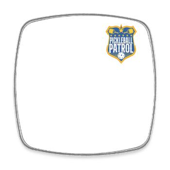 Pickleball Badge Pickleball Patrol - Viereckiger Kühlschrankmagnet - Weiß - Vorne