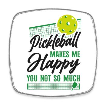 Pickleball Pickleball me fait - Magnet carré - blanc - Devant