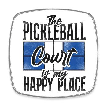 Pickleball The Pickleball Court Is - Viereckiger Kühlschrankmagnet - Weiß - Vorne