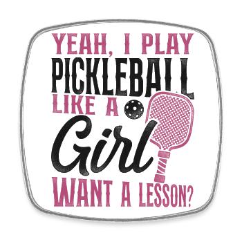Pickleball Girl Ladies Yeah, I - Viereckiger Kühlschrankmagnet - Weiß - Vorne