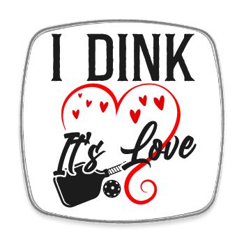Pickleball Pun Coeur Valentines - Magnet carré - blanc - Devant