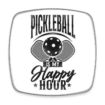 Pickleball Pickleball Is My Happy - Viereckiger Kühlschrankmagnet - Weiß - Vorne