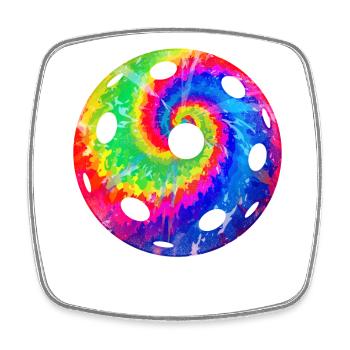 Pickleball Tie Dye Retro 80s 90s - Viereckiger Kühlschrankmagnet - Weiß - Vorne