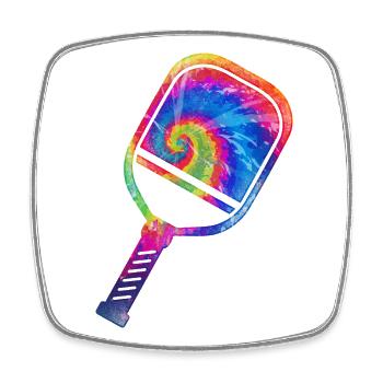 Pickleball Paddle Tie Dye Retro - Viereckiger Kühlschrankmagnet - Weiß - Vorne