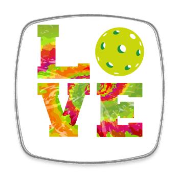 Pickleball Tie Dye 80s90s Love - Square fridge magnet - white - Front
