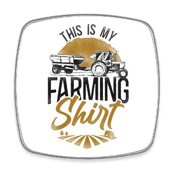 Farming Farmer Tracteur Vintage - Magnet carré - blanc - Devant