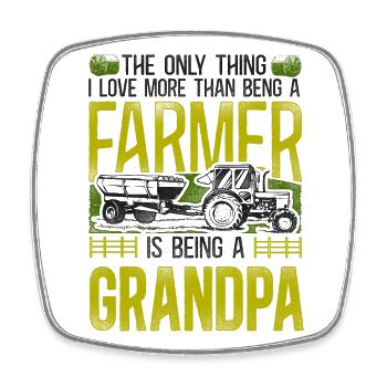 Agriculteur Agriculteur Grand-père Tracteur - Magnet carré - blanc - Devant