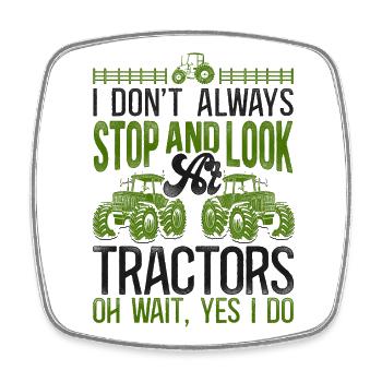 Farming Farmer Tractor Vintage I - Square fridge magnet - white - Front