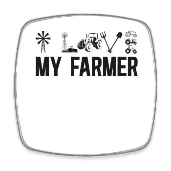 Farming Farmer Tracteur Vintage I - Magnet carré - blanc - Devant