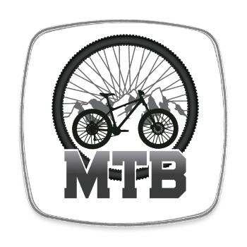 Enduro MTB Mountain Bike Riding - Square fridge magnet - white - Front