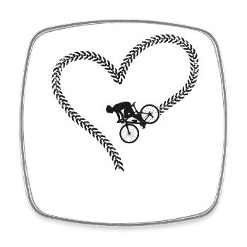 Funny Road Bike Riding Cycling - Square fridge magnet - white - Front