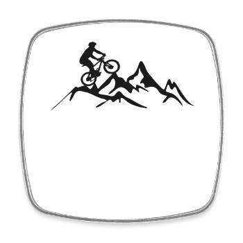 Enduro MTB Mountain Bike Riding - Square fridge magnet - white - Front