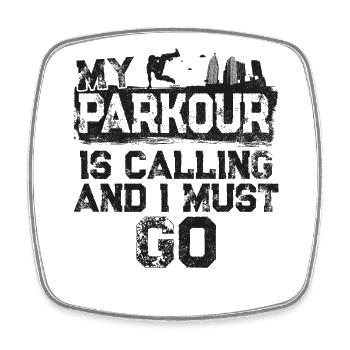 Parkour Free Running Traceur - Square fridge magnet - white - Front