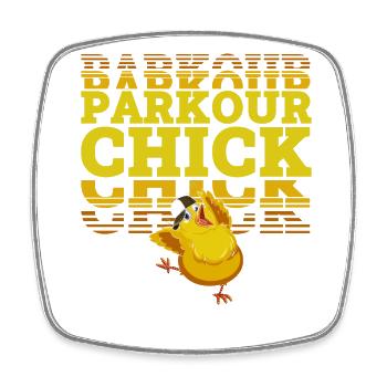 Parkour Free Running Traceur - Square fridge magnet - white - Front