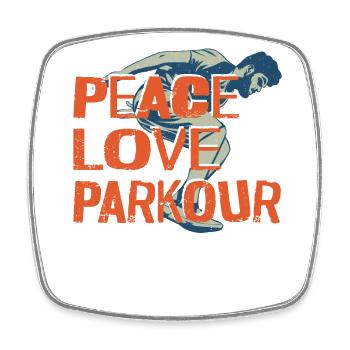 Parkour Free Running Traceur - Square fridge magnet - white - Front