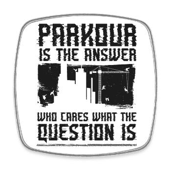 Parkour Free Running Traceur - Square fridge magnet - white - Front