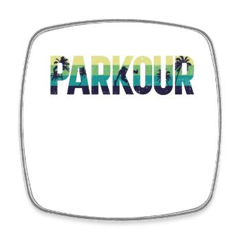 Parkour Free Running Traceur Retro - Square fridge magnet - white - Front