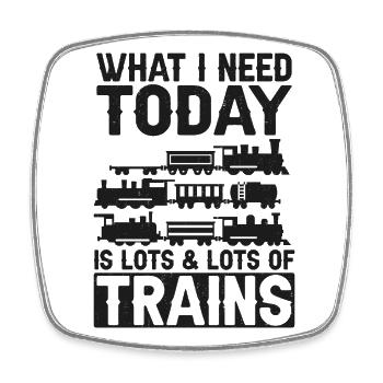 Steam Train Driver Trainspotting - Square fridge magnet - white - Front