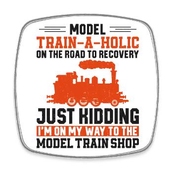 Steam Train Driver Trainspotting - Viereckiger Kühlschrankmagnet - Weiß - Vorne
