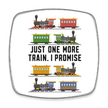 Steam Train Driver Trainspotting - Square fridge magnet - white - Front