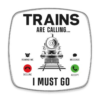 Steam Train Driver Trainspotting - Viereckiger Kühlschrankmagnet - Weiß - Vorne