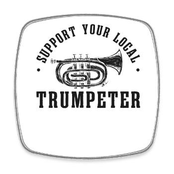Trumpet Player Vintage Support - Viereckiger Kühlschrankmagnet - Weiß - Vorne