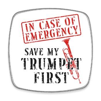 Trumpet Player Vintage In Case Of - Square fridge magnet - white - Front