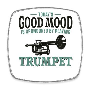 Trumpet Player Vintage Today's - Viereckiger Kühlschrankmagnet - Weiß - Vorne