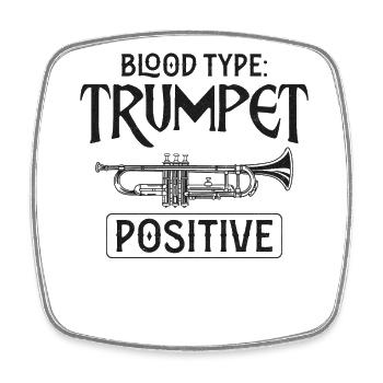 Trumpet Player Vintage Blood Type - Viereckiger Kühlschrankmagnet - Weiß - Vorne