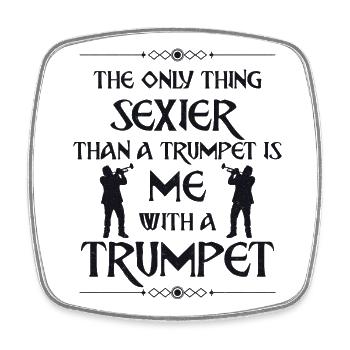 Trumpet Player Vintage The Only - Square fridge magnet - white - Front