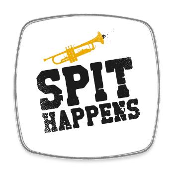 Trumpet Player Pun Vintage Spit - Square fridge magnet - white - Front