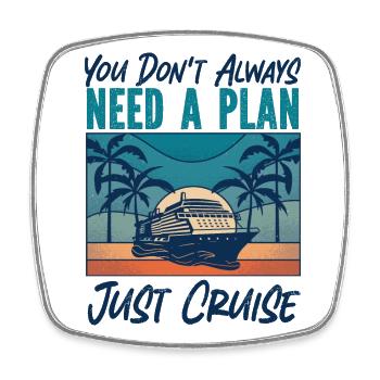 Cruise Ship Vacation Retro You - Viereckiger Kühlschrankmagnet - Weiß - Vorne