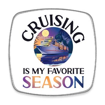 Cruise Ship Vacation Girl Cruising - Square fridge magnet - white - Front