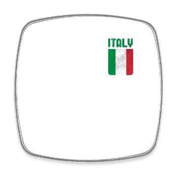 Italie Flag Italie - Magnet carré - blanc - Devant