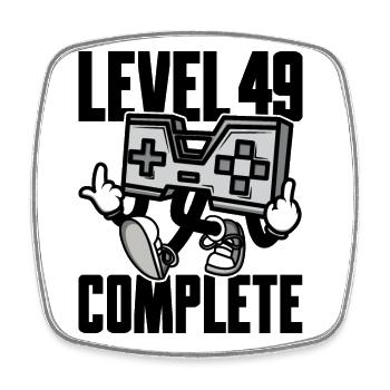 Niveau 49 Cadeau d’anniversaire complet 49 ans - Magnet carré - blanc - Devant