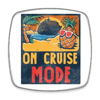 Cruise Ship Vacation Vintage On - Viereckiger Kühlschrankmagnet - Weiß - Vorne