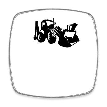 Baggerfahrer Radlader Bagger - Viereckiger Kühlschrankmagnet - Weiß - Vorne
