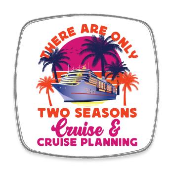 Cruise Ship Vacation Retro There - Viereckiger Kühlschrankmagnet - Weiß - Vorne