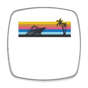 Cruise Ship Vacation Retro Vintage - Viereckiger Kühlschrankmagnet - Weiß - Vorne