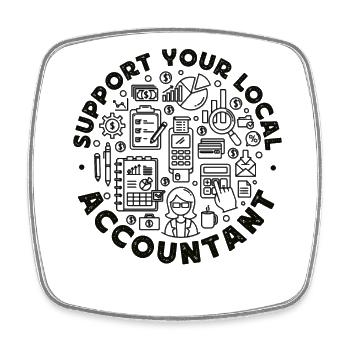 Accountant Bookkeeper Accounting - Square fridge magnet - white - Front
